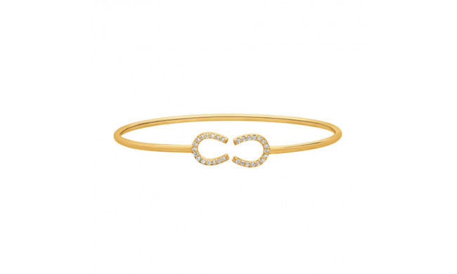 Jewelmi Custom 14k Yellow Gold Diamond Bangle Bracelet