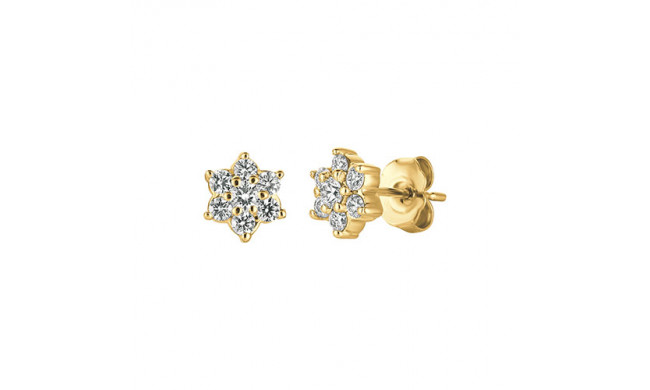 Jewelmi Custom 14k Yellow Gold Diamond Earrings