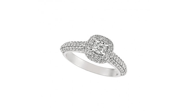 Jewelmi Custom 14k White Gold Halo Diamond Engagement Ring