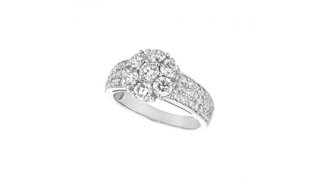 Jewelmi Custom 14k White Gold Diamond Flower Ring