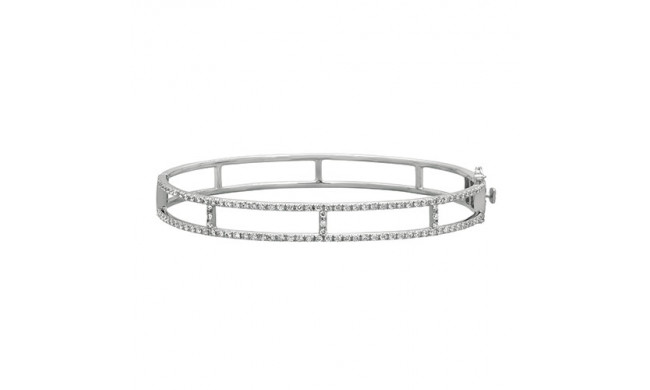 Jewelmi Custom 14k White Gold Diamond Bangle Bracelet
