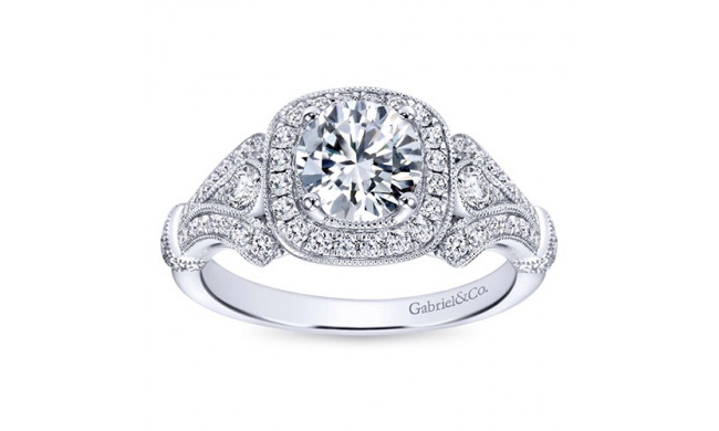Gabriel & Co. 14k White Gold Victorian Vintage Engagement Ring - ER7479W44JJ