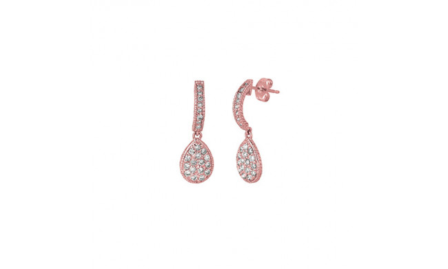 Jewelmi Custom 14k Rose Gold Diamond Hoop Earrings