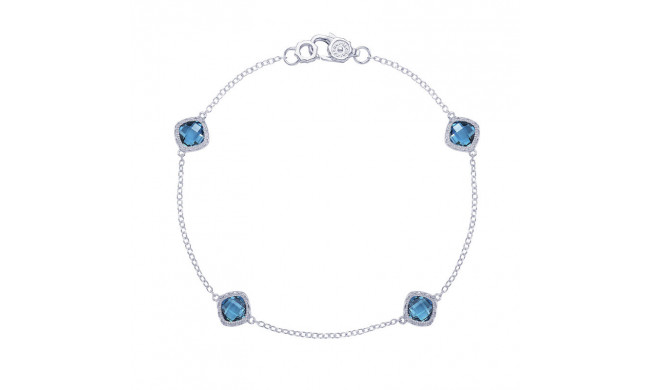 Tacori Sterling Silver Crescent Embrace Gemstone Women's Bracelet - SB22833