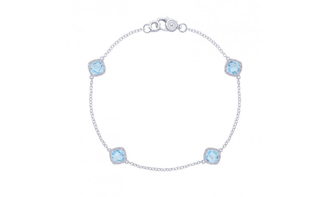 Tacori Sterling Silver Crescent Embrace Gemstone Women's Bracelet - SB22802
