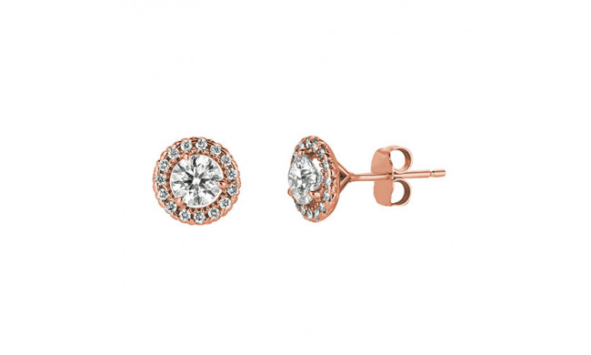 Jewelmi Custom 14k Rose Gold Diamond Earrings