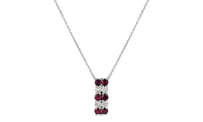 Jewelmi Custom 14k White Gold Ruby Diamond Necklace