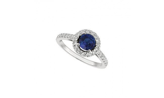 Jewelmi Custom 14k White Gold Sapphire Diamond Engagement Ring