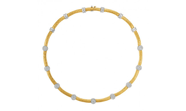 Jewelmi Custom 14k Two Tone Gold Diamond Necklace