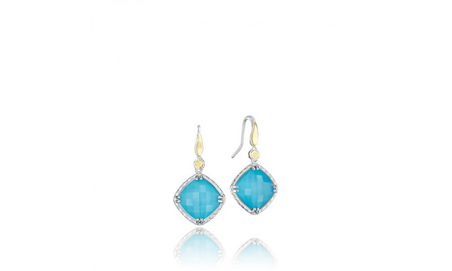 Tacori Sterling Silver and 18k Yellow Gold Crescent Embrace Gemstone Drop Earring - SE137Y05