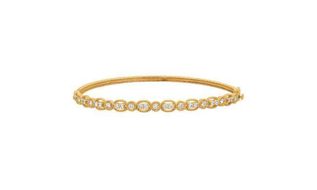 Jewelmi Custom 14k Yellow Gold Diamond Bangle Bracelet