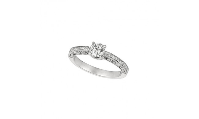 Jewelmi Custom 14k White Gold Vintage Diamond Engagement Ring