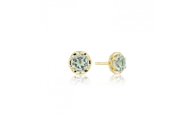 Tacori 14k Yellow Gold Crescent Crown Gemstone Stud Earring - SE25312FY