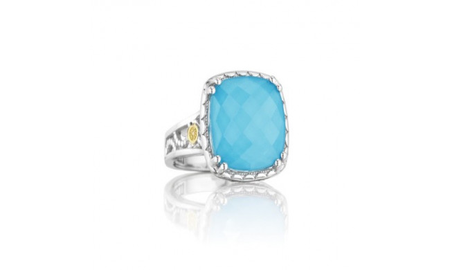 Tacori Sterling Silver Crescent Embrace Gemstone Men's Ring - SR12805