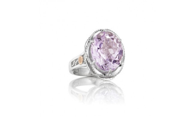 Tacori Sterling Silver Crescent Crown Gemstone Men's Ring - SR12313