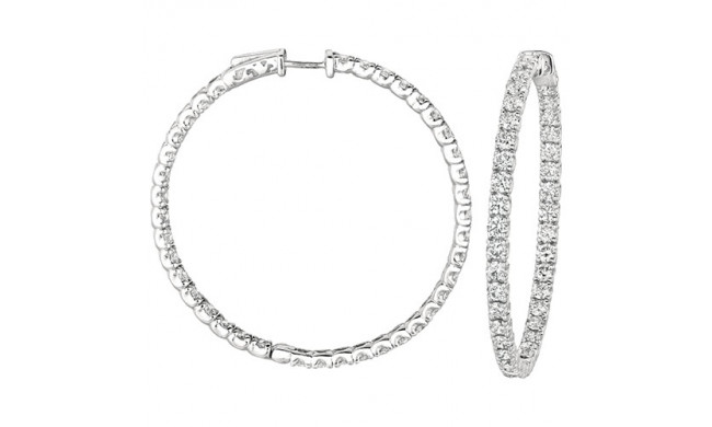 Jewelmi Custom 14k White Gold Diamond Hoop Earrings