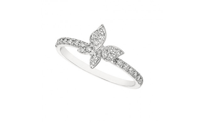 Jewelmi Custom 14k White Gold Diamond Butterfly Ring