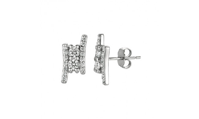Jewelmi Custom 14k White Gold Diamond Earrings