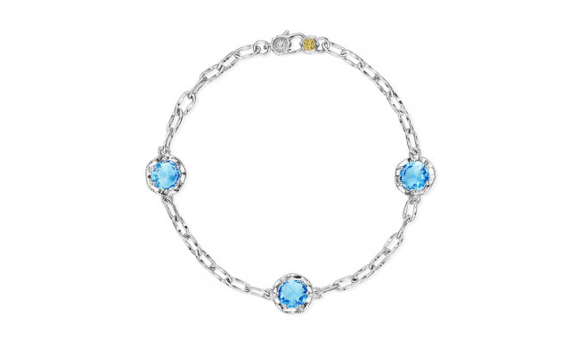 Tacori Sterling Silver Crescent Crown Gemstone Women's Bracelet - SB22145