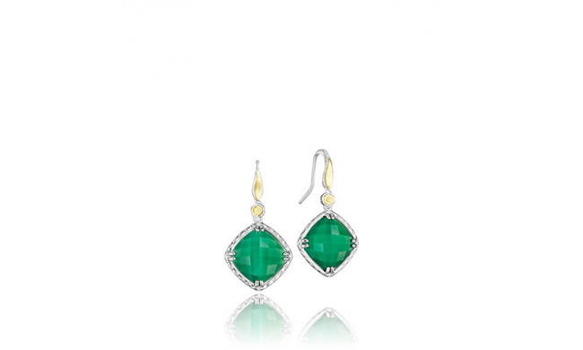 Tacori Sterling Silver and 18k Yellow Gold Crescent Embrace Gemstone Drop Earring - SE137Y27