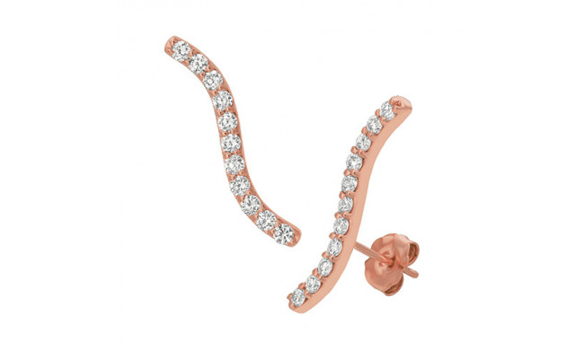 Jewelmi Custom 14k Rose Gold Diamond Earrings