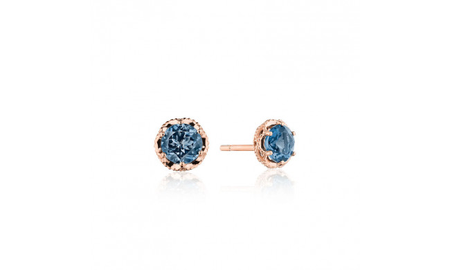 Tacori 14k Rose Gold Crescent Crown Gemstone Stud Earring - SE25333FP