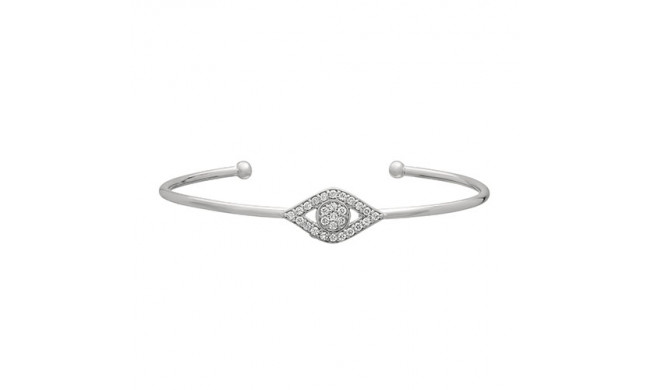 Jewelmi Custom 14k White Gold Diamond Bangle Bracelet