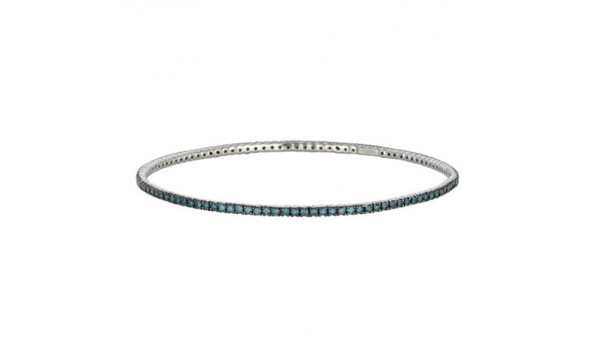 Jewelmi Custom 14k White Gold Diamond Bangle Bracelet