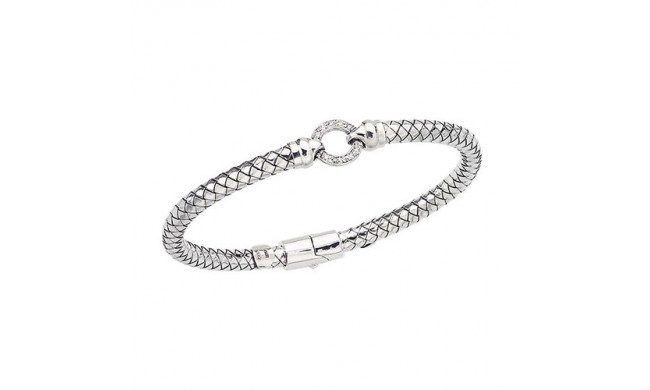 Alisa Sterling Silver Diamond Bangle Bracelet