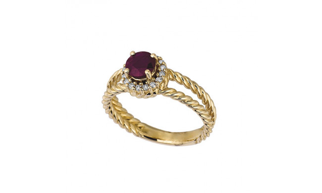 Jewelmi Custom 14k Yellow Gold Ruby Diamond Ring