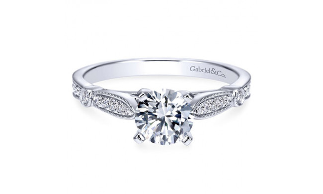 Gabriel & Co. 14k White Gold Victorian Straight Engagement Ring - ER7999W44JJ