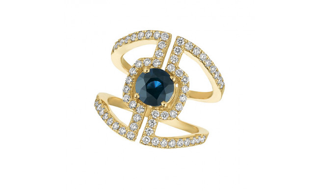 Jewelmi Custom 14k Yellow Gold Sapphire Diamond Ring