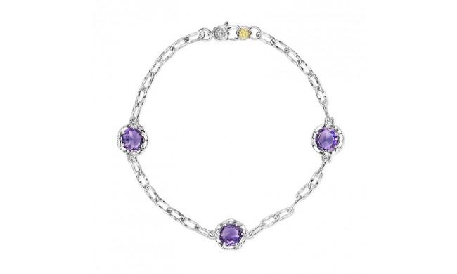 Tacori Sterling Silver Crescent Crown Gemstone Women's Bracelet - SB22101