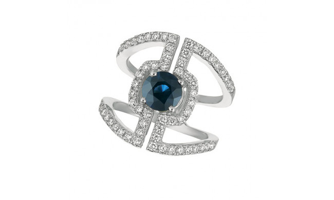 Jewelmi Custom 14k White Gold Sapphire Diamond Ring