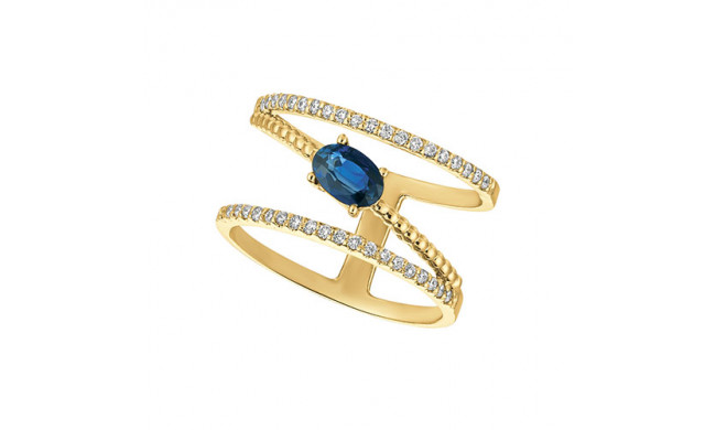 Jewelmi Custom 14k Yellow Gold Sapphire Diamond Ring