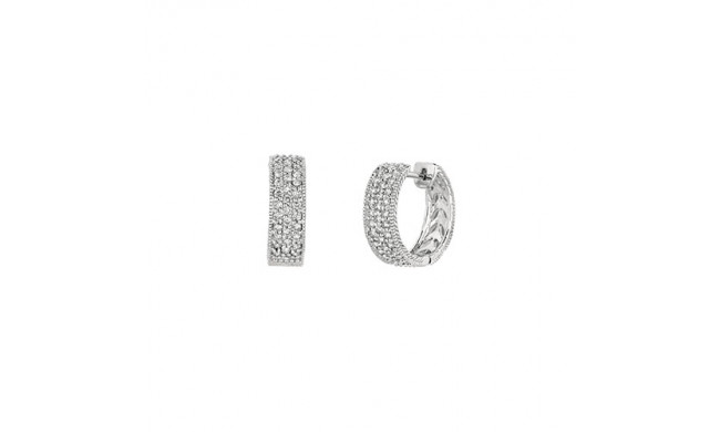 Jewelmi Custom 14k White Gold Diamond Hoop Earrings