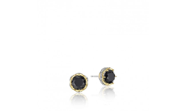 Tacori Sterling Silver and 18k Yellow Gold Crescent Crown Gemstone Stud Earring - SE105Y19