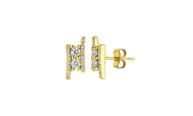 Jewelmi Custom 14k Yellow Gold Diamond Earrings