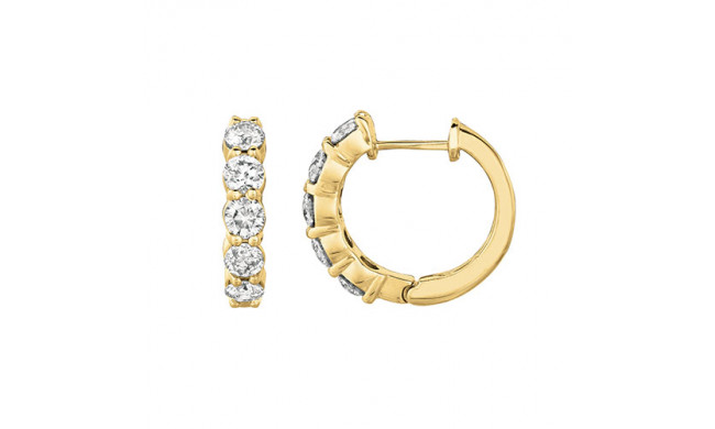 Jewelmi Custom 14k Yellow Gold Diamond Hoop Earrings