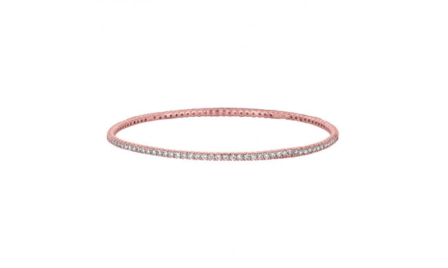 Jewelmi Custom 14k Rose Gold Diamond Bangle Bracelet