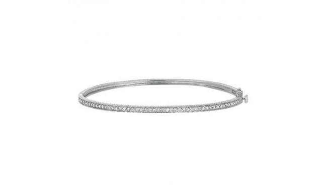 Jewelmi Custom 14k White Gold Diamond Bangle Bracelet