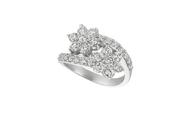 Jewelmi Custom 14k White Gold Diamond Flower Ring