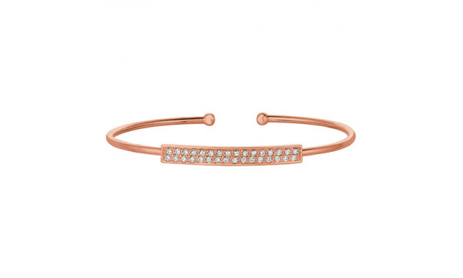 Jewelmi Custom 14k Rose Gold Diamond Bangle Bracelet