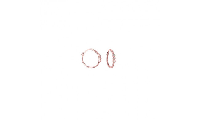 Jewelmi Custom 14k Rose Gold Diamond Hoop Earrings