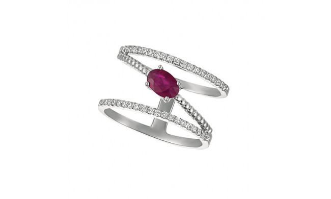 Jewelmi Custom 14k White Gold Ruby Diamond Ring