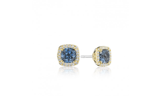 Tacori 14k Yellow Gold Crescent Crown Diamond and Gemstone Stud Earring - SE244Y33