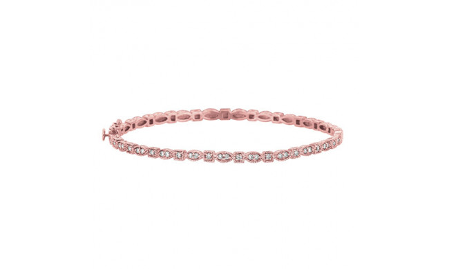 Jewelmi Custom 14k Rose Gold Diamond Bangle Bracelet