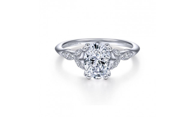 Gabriel & Co. 14k White Gold Victorian Straight Engagement Ring - ER11721O4W44JJ