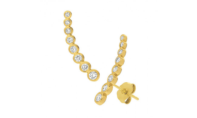 Jewelmi Custom 14k Yellow Gold Diamond Earrings