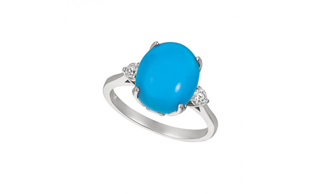 Jewelmi Custom 14k White Gold Turquoise Diamond Ring